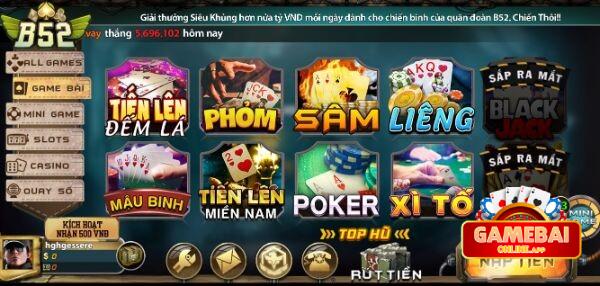 Cổng game bài đổi thưởng B52