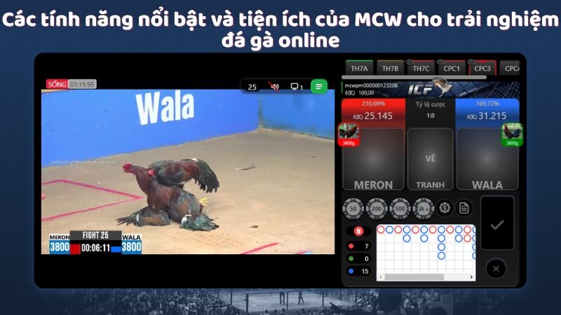 Các tính năng nổi bật và tiện ích của MCW cho trải nghiệm đá gà online